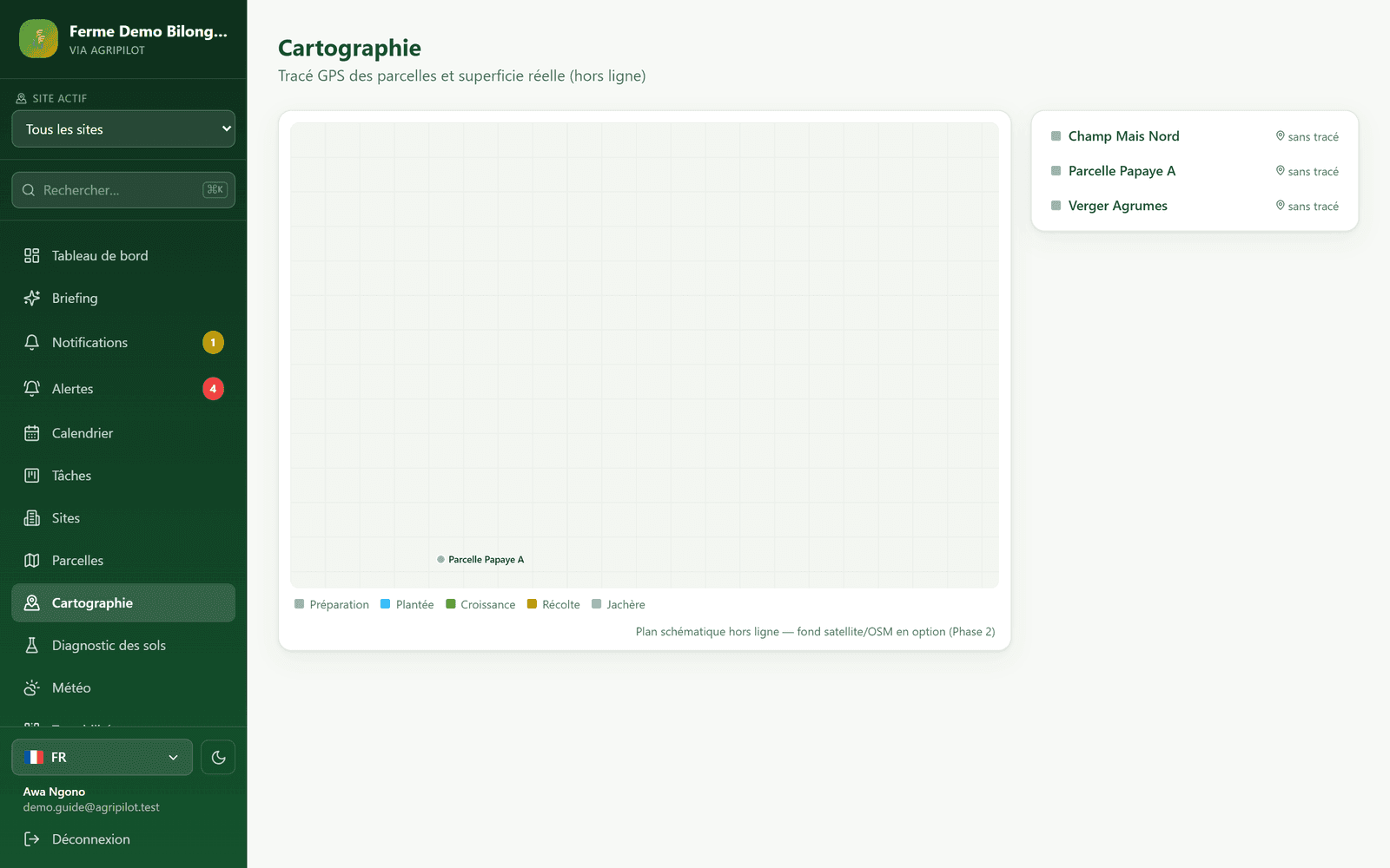 Cartographie des parcelles dans AgriPilot